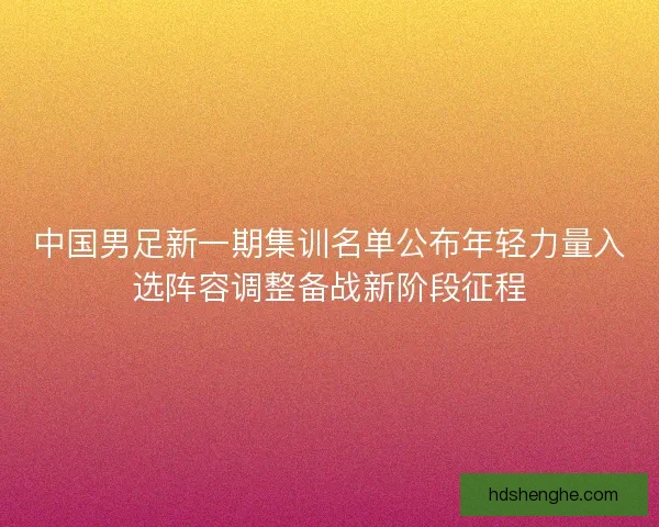 中国男足新一期集训名单公布年轻力量入选阵容调整备战新阶段征程