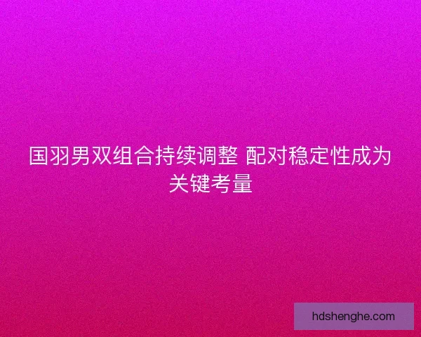 国羽男双组合持续调整 配对稳定性成为关键考量